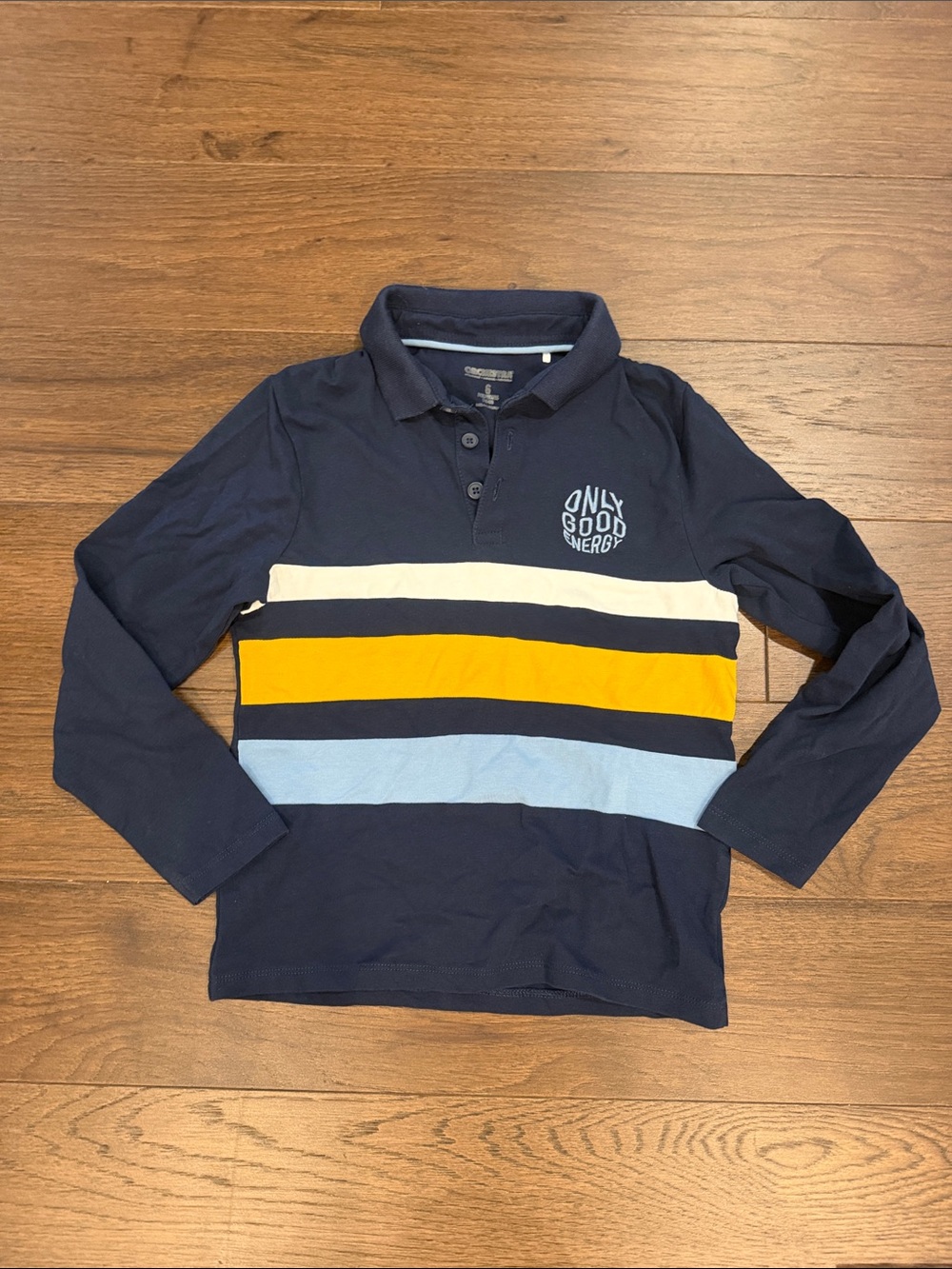 Orchestra Navy Long-Sleeve Polo with Stripes Size 6 - C56-013